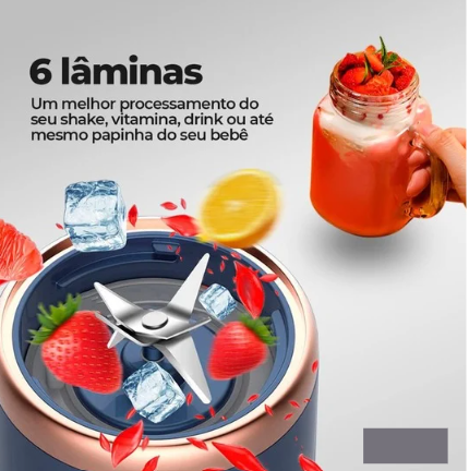 Liquidificador Portátil de Suco e Suplementos - Beba seu Whey Protein e sua Batida